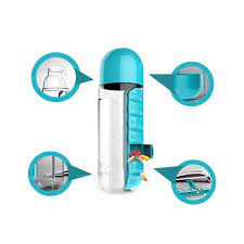 GENERIC 600ML PORTABLE WATER BOTTLE WITH PILL BOX ORGANIZER