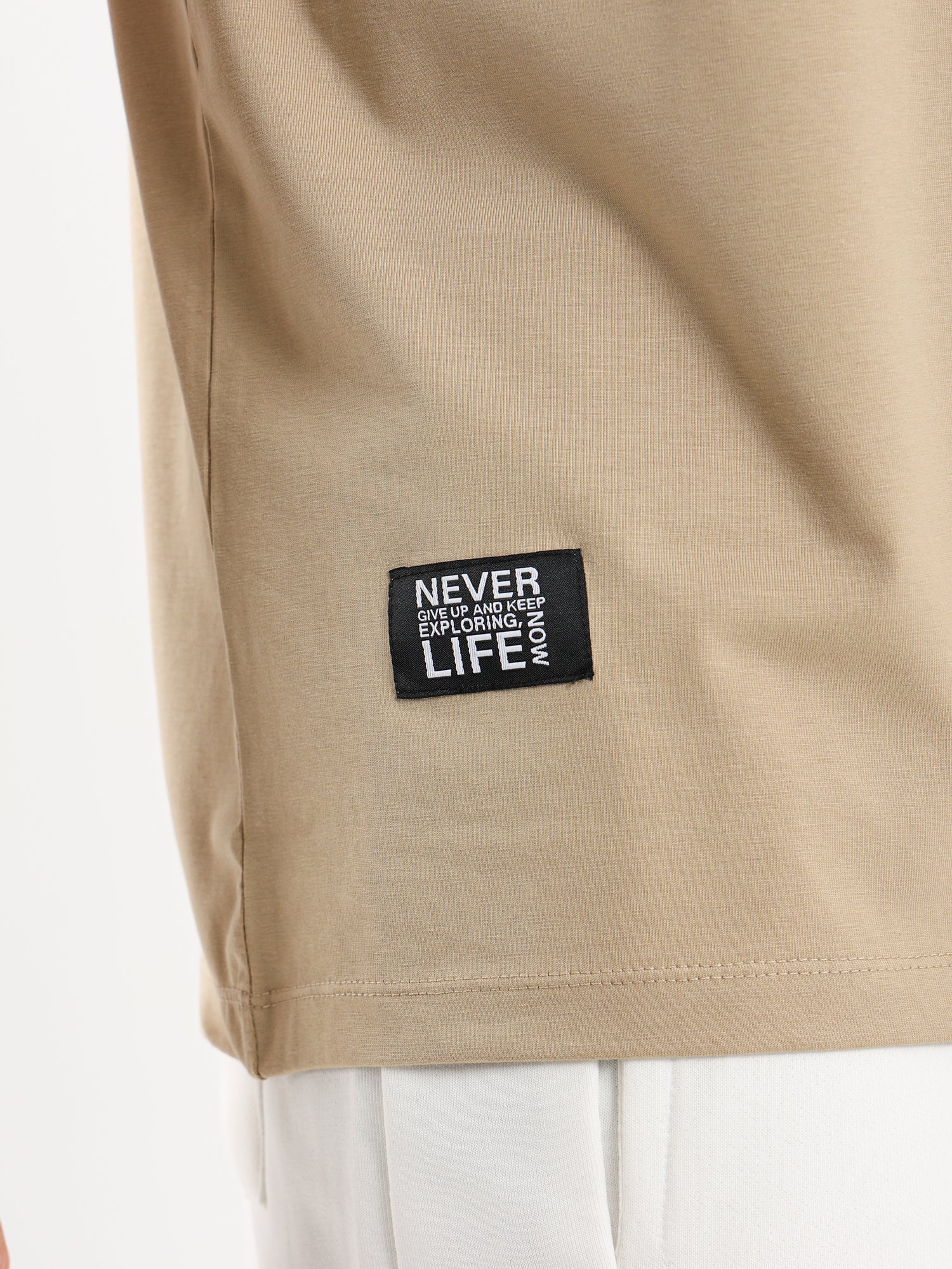 Sleeveless T Shirt with Woven Badge
