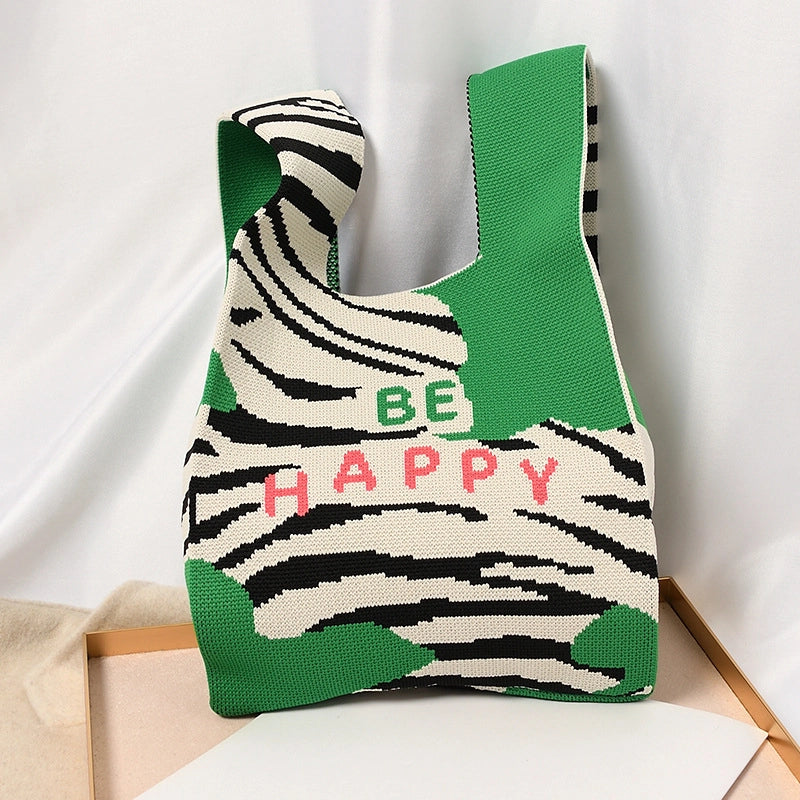 Women's Small Polyester Geometric Streetwear Open Tote Bag