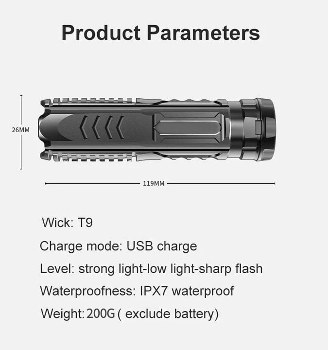 🔥 Multifunctional Rechargeable Flashlight