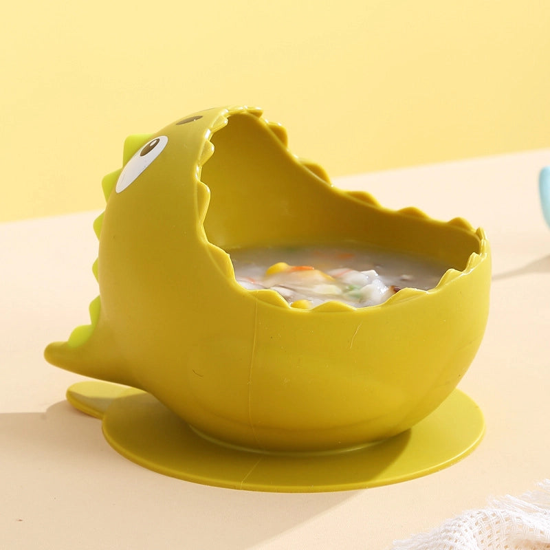 Baby Food Bowl Baby Training Eating Silicone Snack Catcher Drop-Resistant Household Children Food Grade Children's Bowl