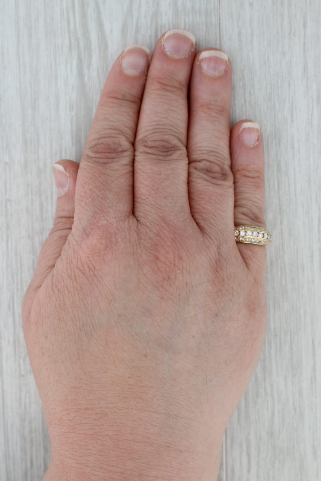 0.98ctw Diamond Wedding Band 18k Yellow Gold Size 6 Anniversary Ring
