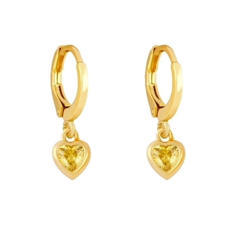 Fashion Heart Copper Artificial Gemstones Copper Earrings