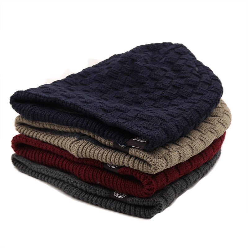 Simple Fashion Solid Color Knitted Thick Woolen Hats