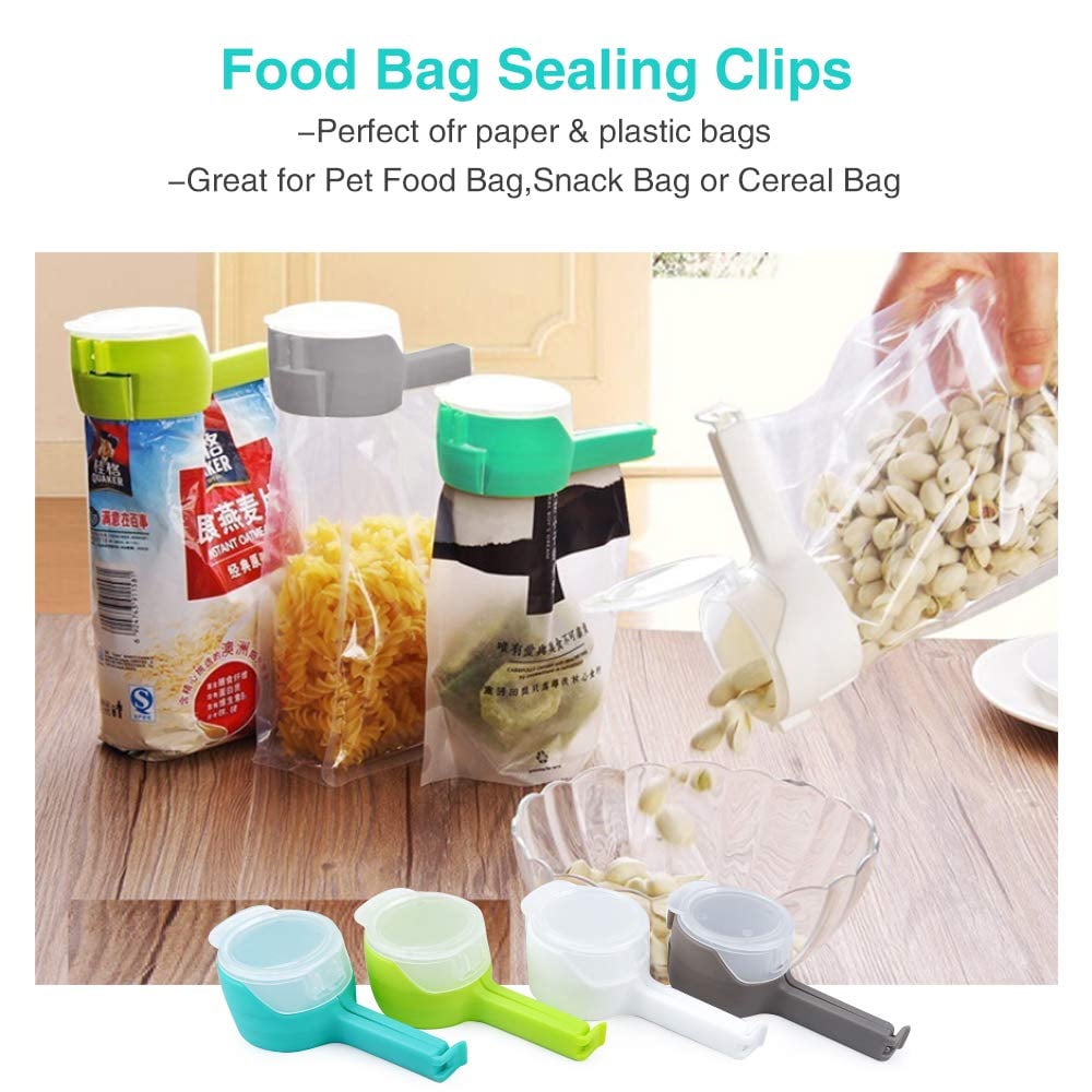 Food bag clipswith Pour Spouts