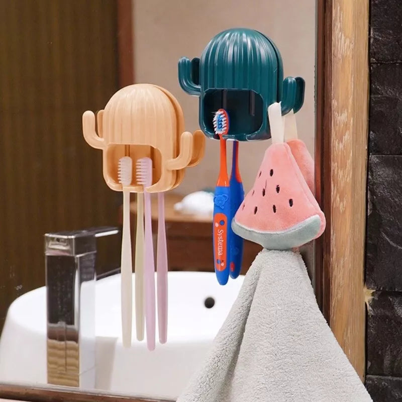 Wall Mounted Cactus Toothbrush Holder