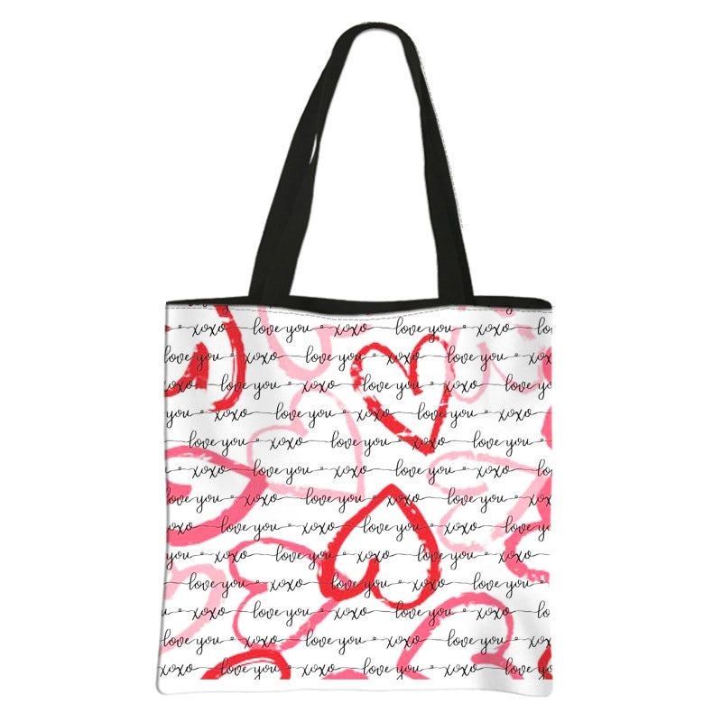 Women's Medium Polyester Letter Heart Shape Classic Style Square Open Shoulder Bag