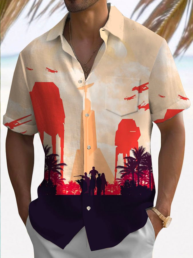 Hawaiian short sleeve pocket shirt