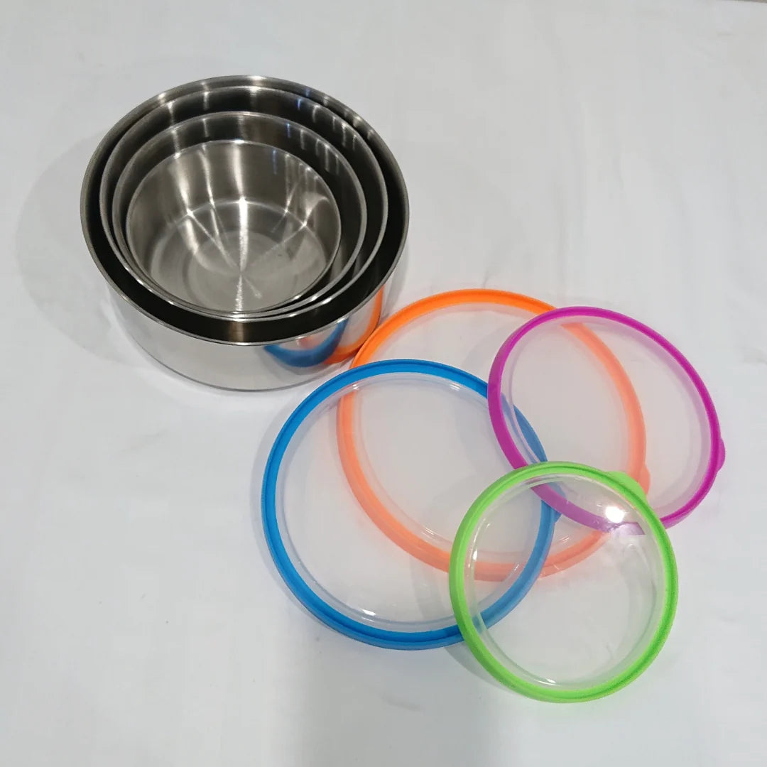 (Pack Of 4) Stainless Steel Storage Bowls