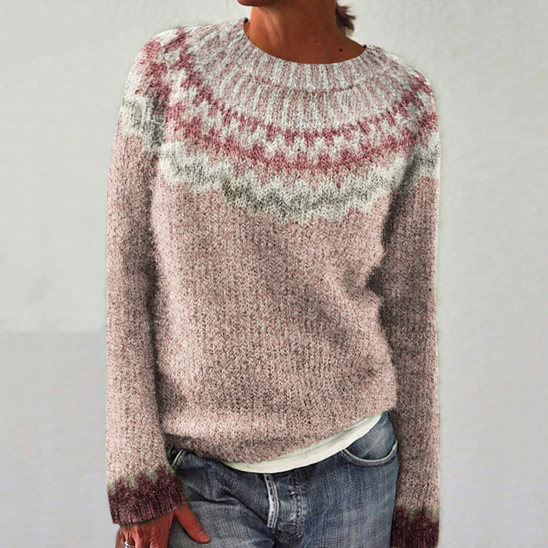 Vintage Fairman Island Knit Jacquard Crew Neck Sweater