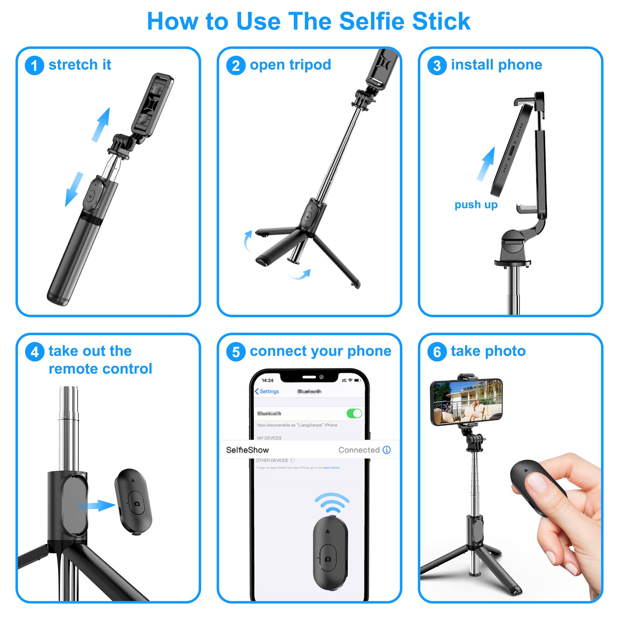HOT SALE🔥2024 New Portable Wireless Bluetooth Selfie Stick