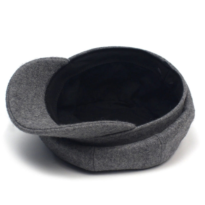 Solid Color Woolen Octagonal Cap Women's Hat Casual Cap Warm Fashion Beret Korean Fashion Cap