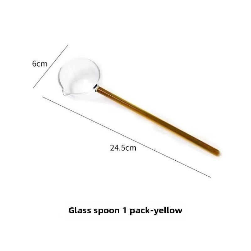 High Borosilicate Heat-resistant Glass Spoon Glass Spoon Hot Oil Spoon Can Be Directly Heated By Open Flame