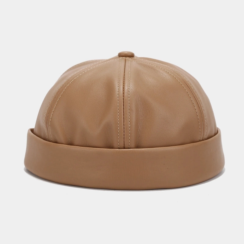 Unisex Retro Classic Style Solid Color Eaveless Chinese Landlord Hat Beanie Hat
