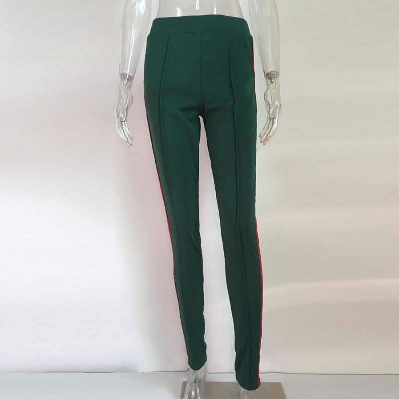 Green And Red Pleated Trousers