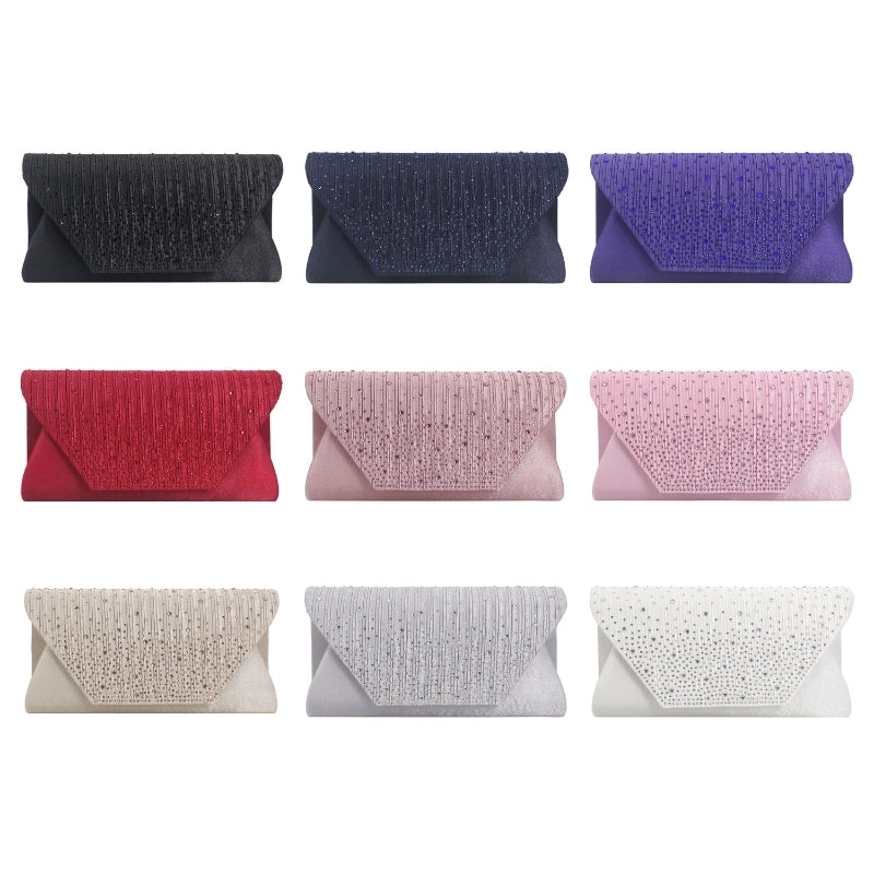 White Wine Red Purple Polyester Solid Color Square Evening Bags