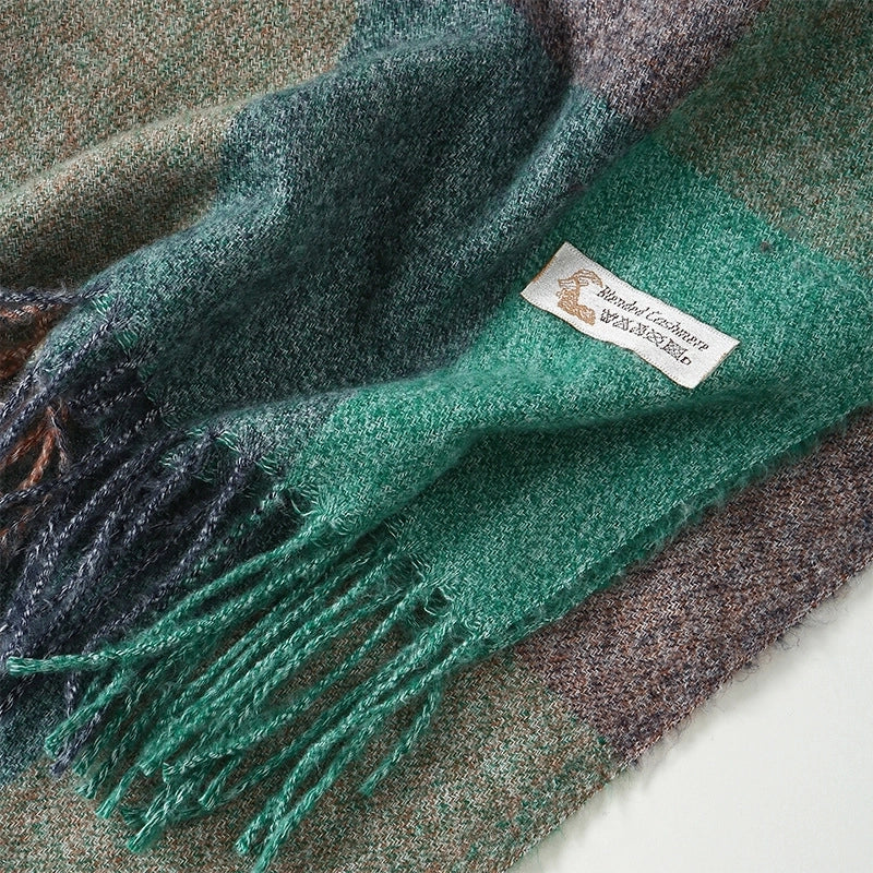 Women's Minimalist Classic Style Color Block Imitation Cashmere Scarf