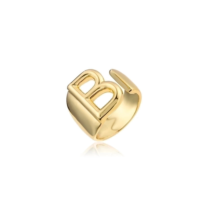New 18k Copper Gold-plated Alphabet Open Ring