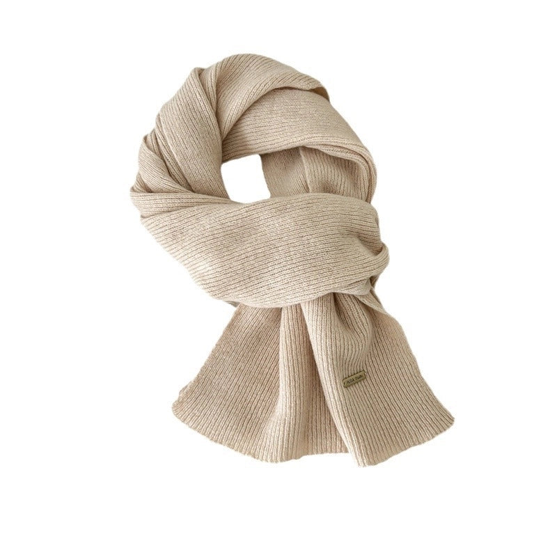 Women's Basic Solid Color Wol Knitted Scarf