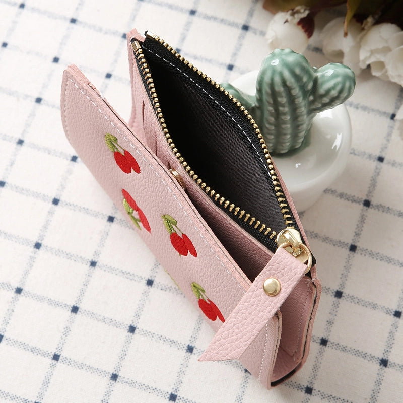 Women's Flower Pu Leather Zipper Wallets