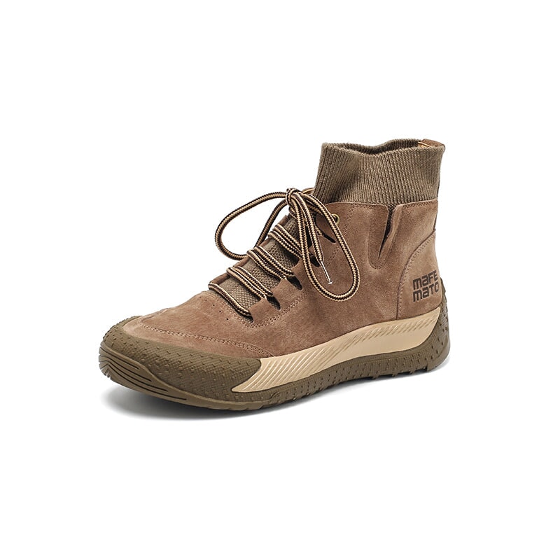 Handmade Retro Nubuck Leather Martin Boots Designer Retro Chunky Boots