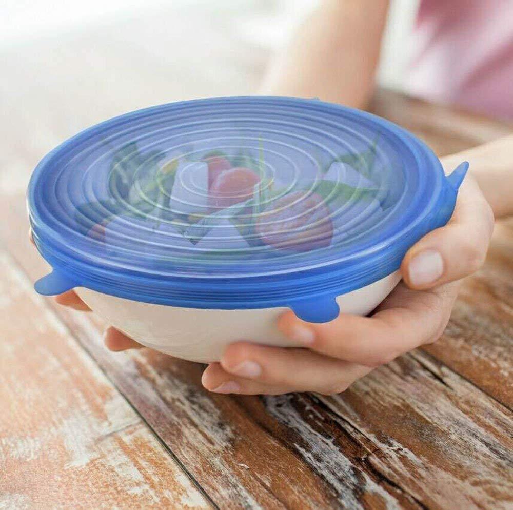 6 Pieces Silicone Stretch Lids Wrap Dish Bowl Pan Cover Kitchen Food Keep Fresh