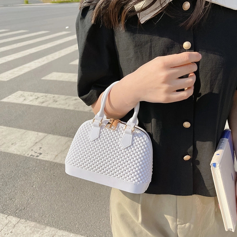 Women's Pvc Solid Color Fashion Shell Zipper Shoulder Bag Crossbody Bag Dome Bag
