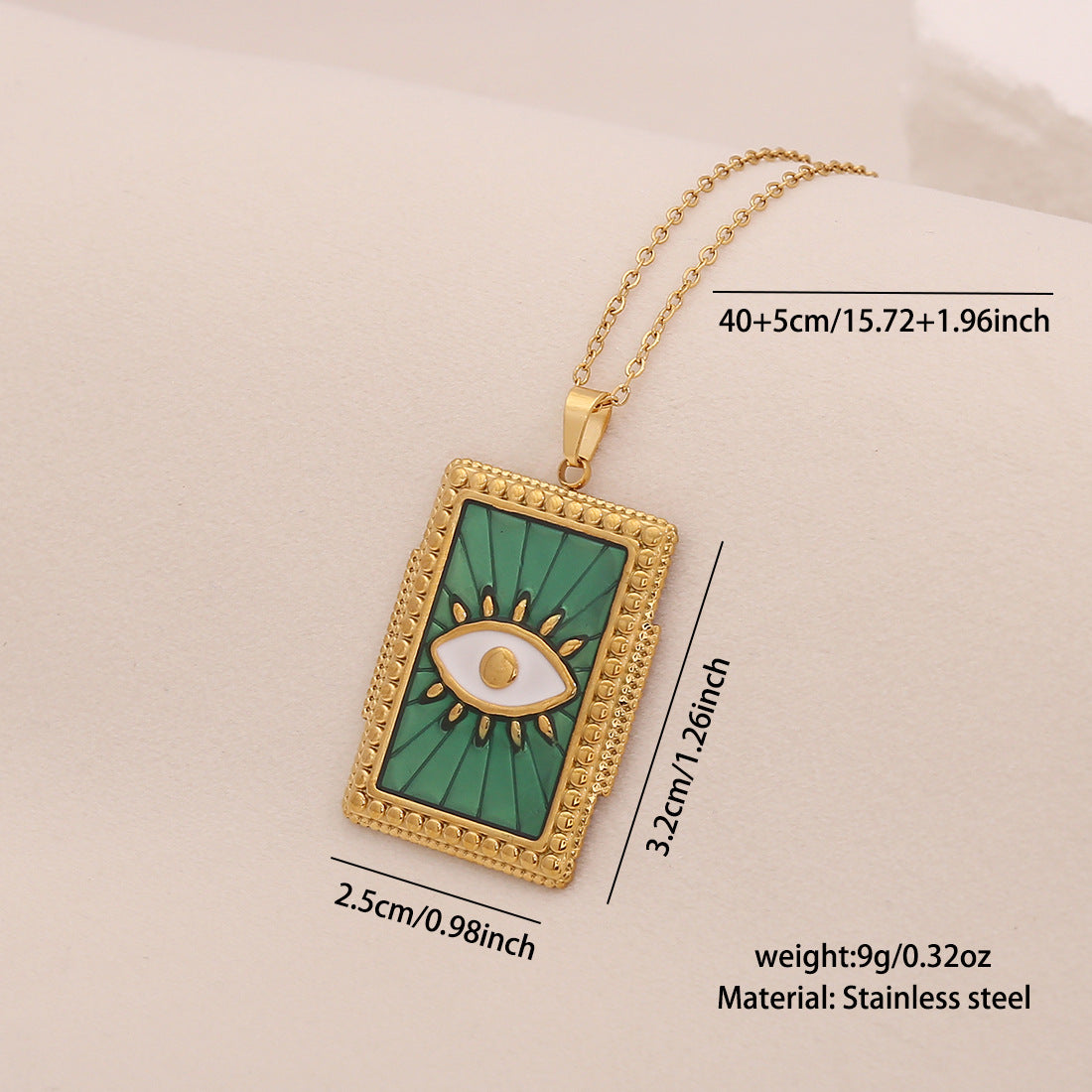 Drop Eye Pendant Necklace Personality Geometric Stainless Steel Clavicle Chain N1536