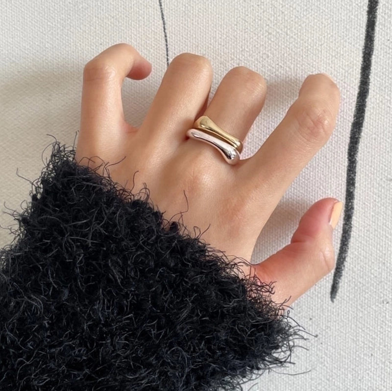 Minimalist Geometric Sterling Silver Open Ring