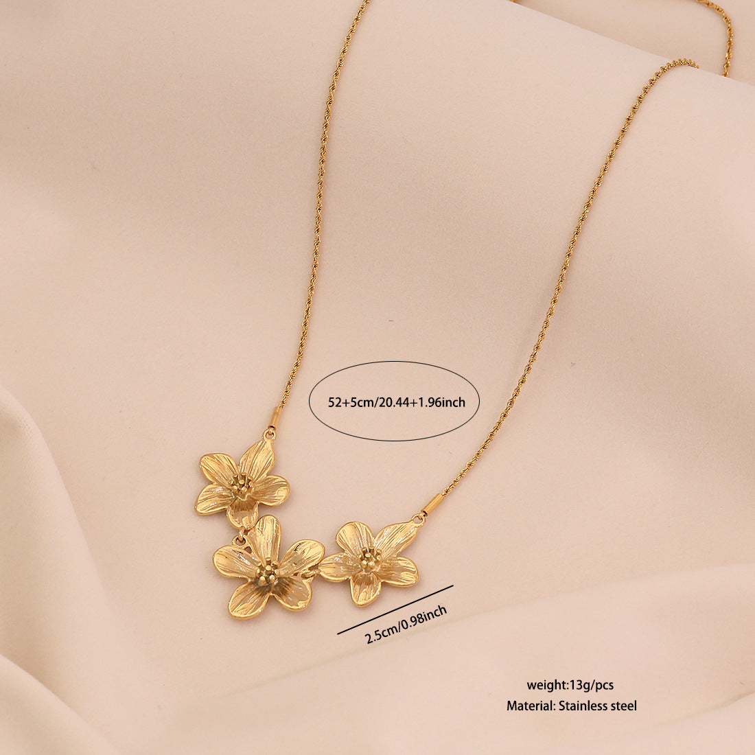 Personalized Flower Stainless Steel Pendant Necklace Versatile Clavicle Chain Ins Trendy Necklace N1507