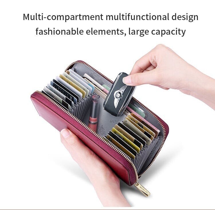 Unisex Anti-Credit Card Fraud Multi-compartment Wallet