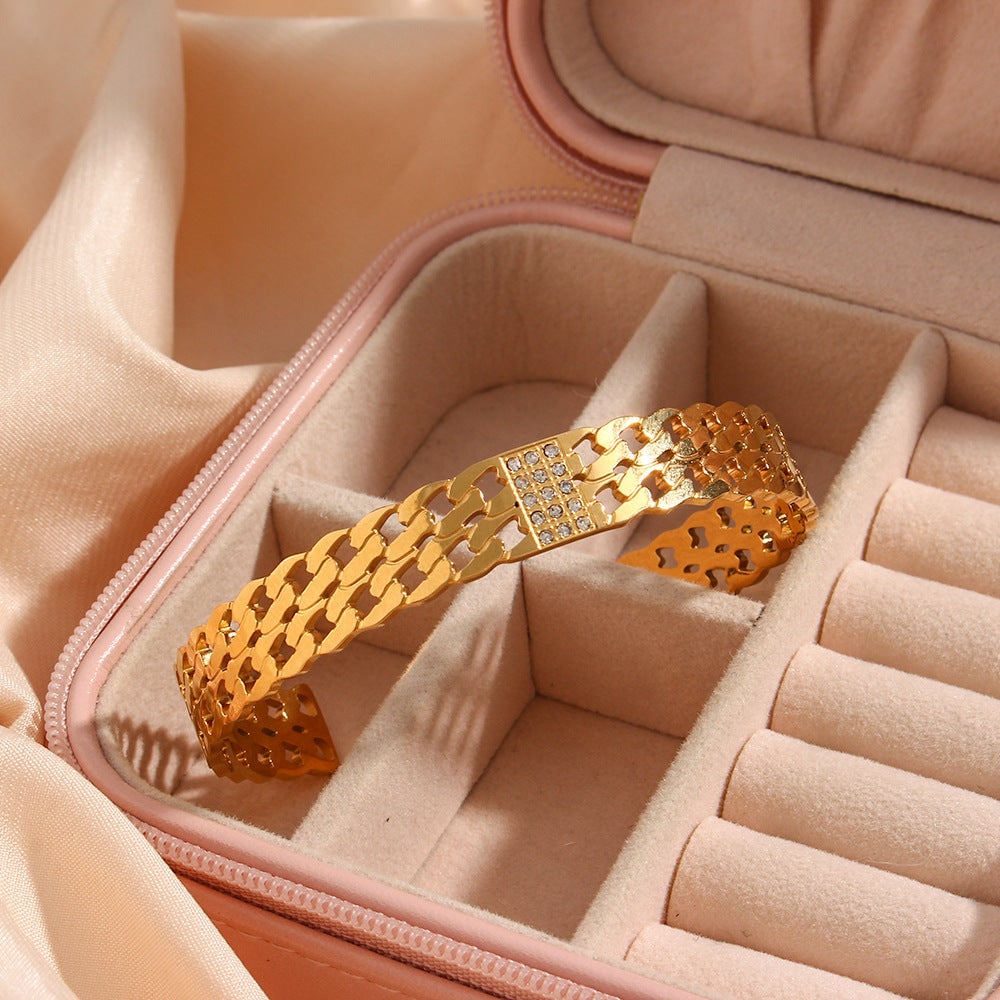 Stainless Steel 18K Gold Plated Bangles