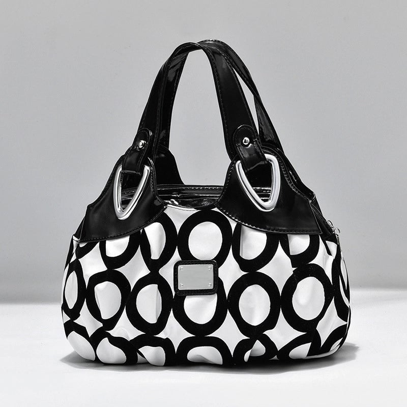 Women's Large Pu Leather Flower Elegant Sewing Thread Dumpling Shape Zipper Cloud Shape Bag