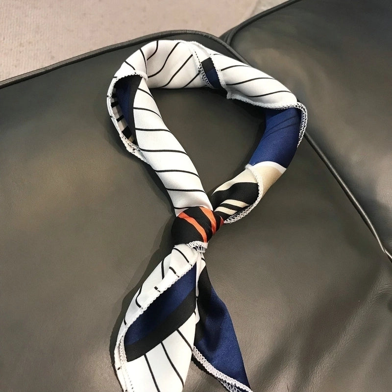 Women's Minimalist Color Block Polyester Silk Scarf