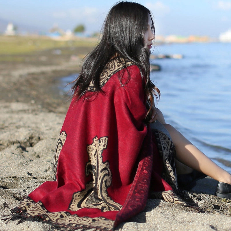 Women's Retro Ethnic Style Printing Acrylic Shawl