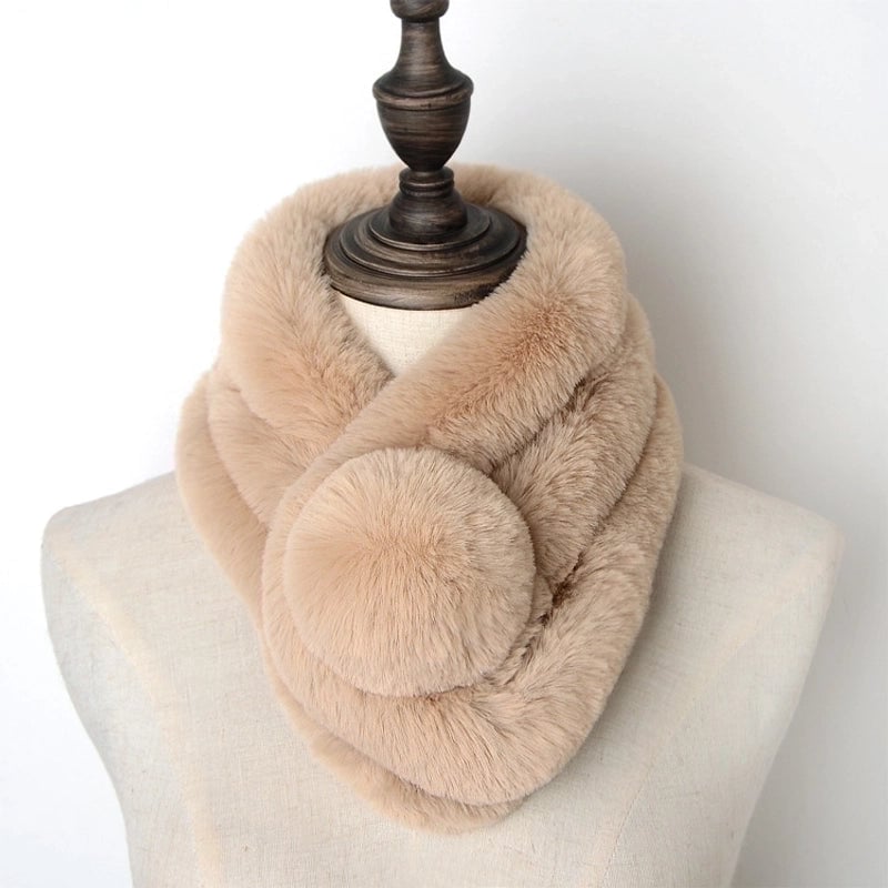 Unisex Elegant Vintage Style Solid Color Imitation Fur Scarf