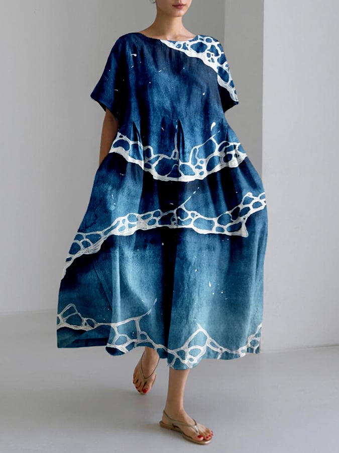 The New Printed Mid -Length Loose Dress