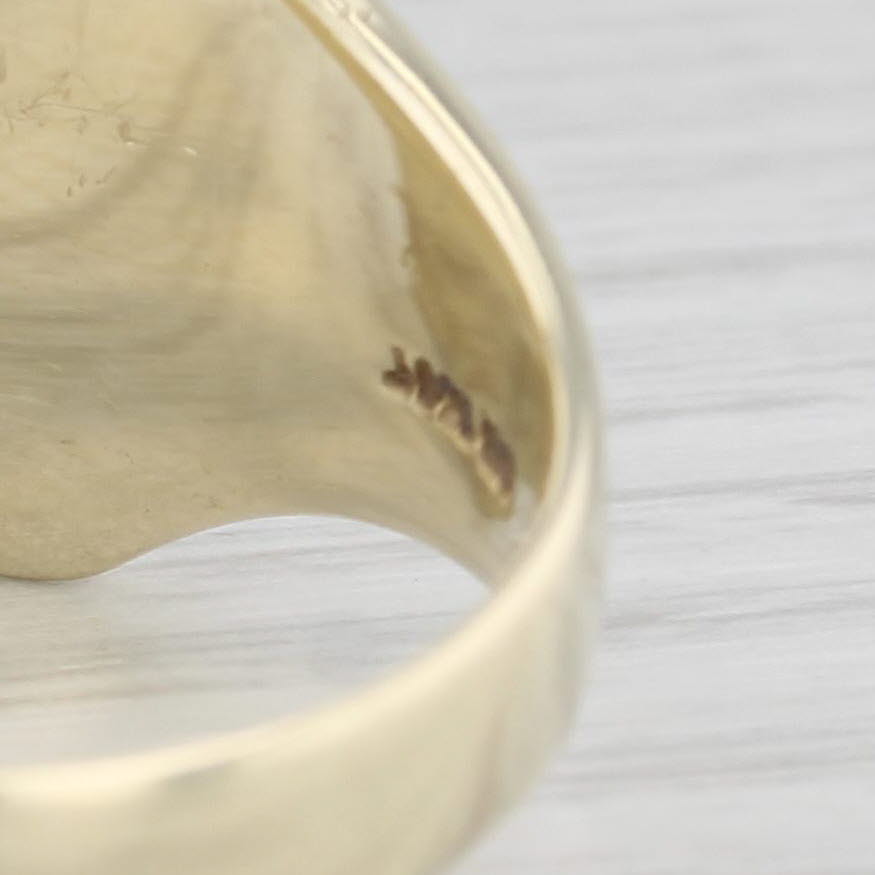 Vintage Masonic Signet Ring 10k Yellow Gold Blue Lodge Square Compass Size 9.75