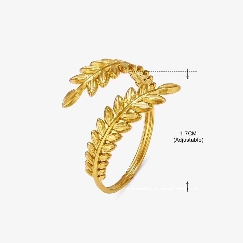 3 Pieces Basic Classic Style Geometric Leaf Stainless Steel Plating Open Rings