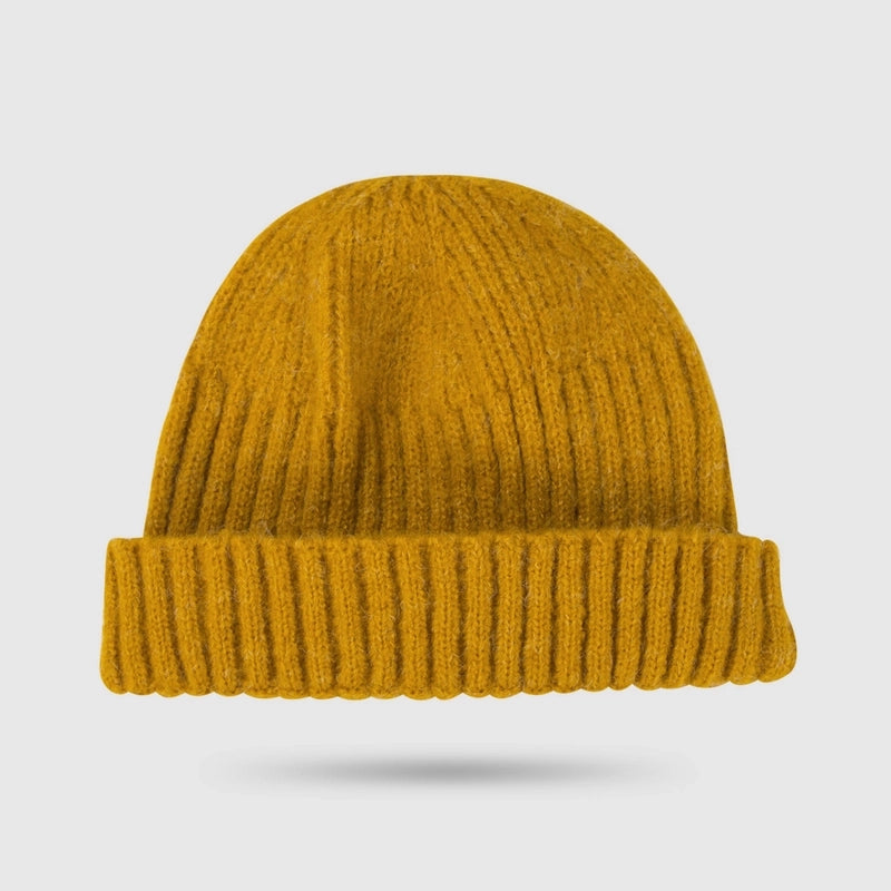 Unisex Minimalist Stripe Solid Color Crimping Wool Cap