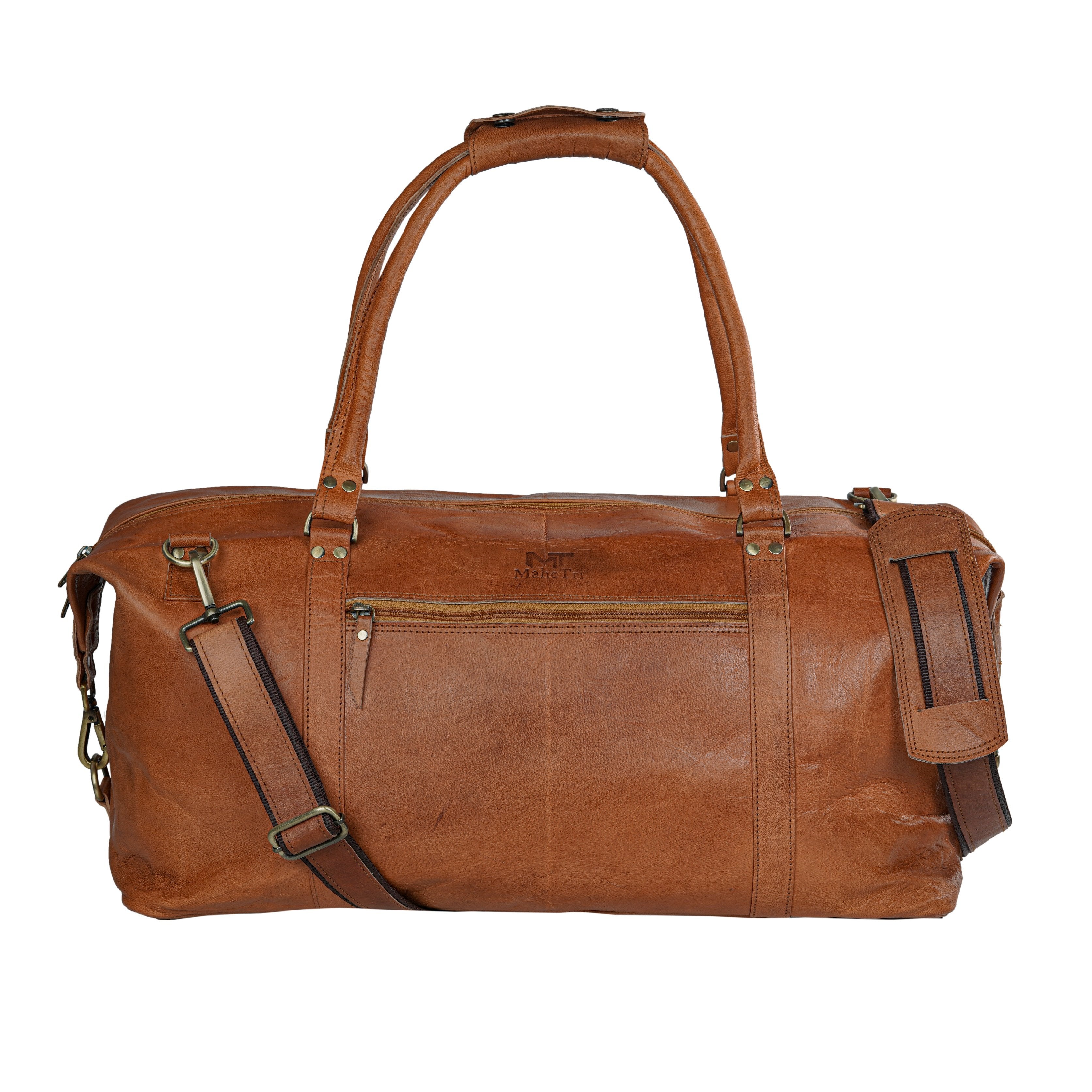 Leather Weekender Duffle Travel Bag