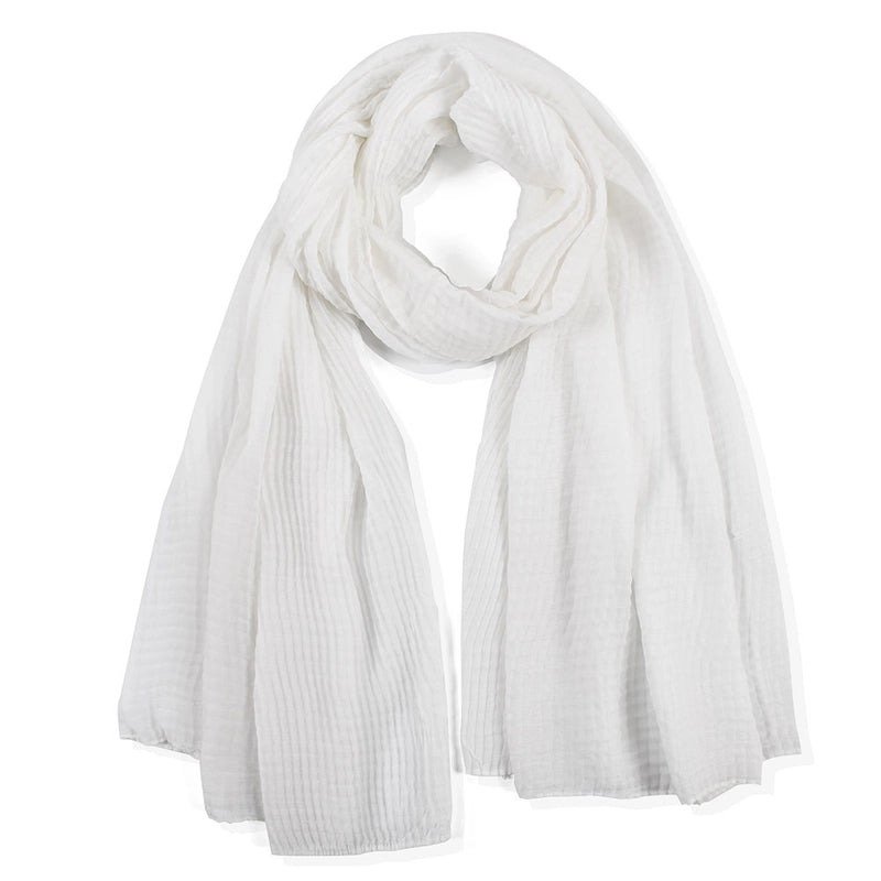 Corn Wrinkled Rectangular Scarf Plain Women's Toe Hijab Cotton Linen Simple Wrinkled Shawl Hijab