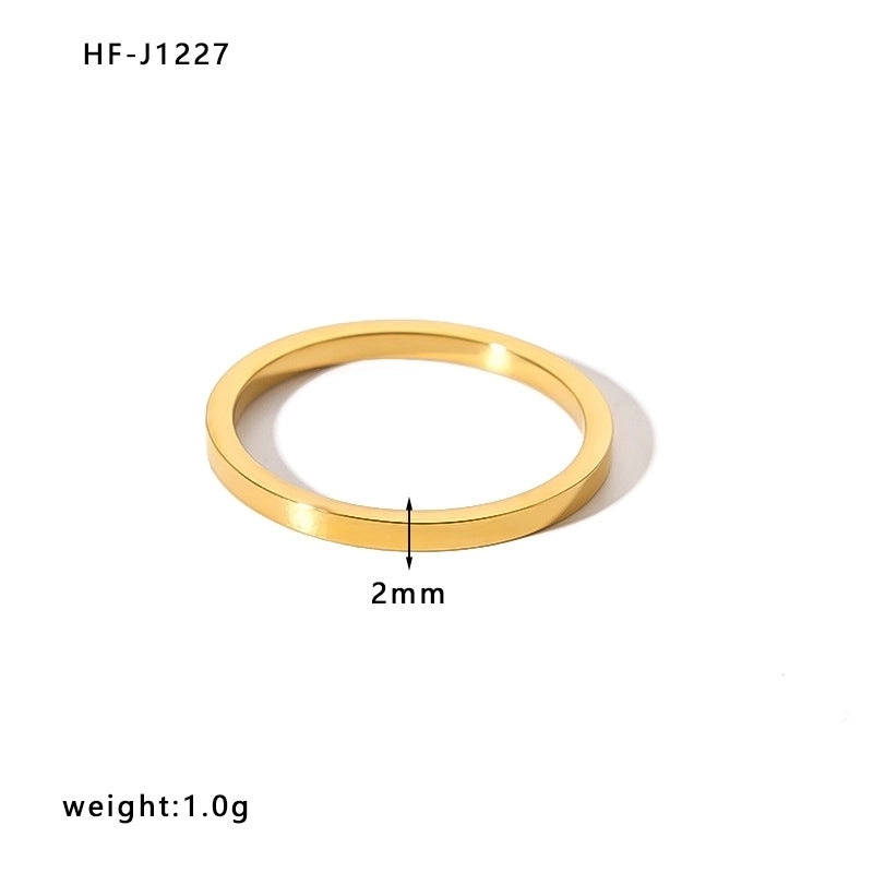 Stainless Steel 18K Gold Plated Minimalist Plating Heart Shape Crown Bow Knot Rings