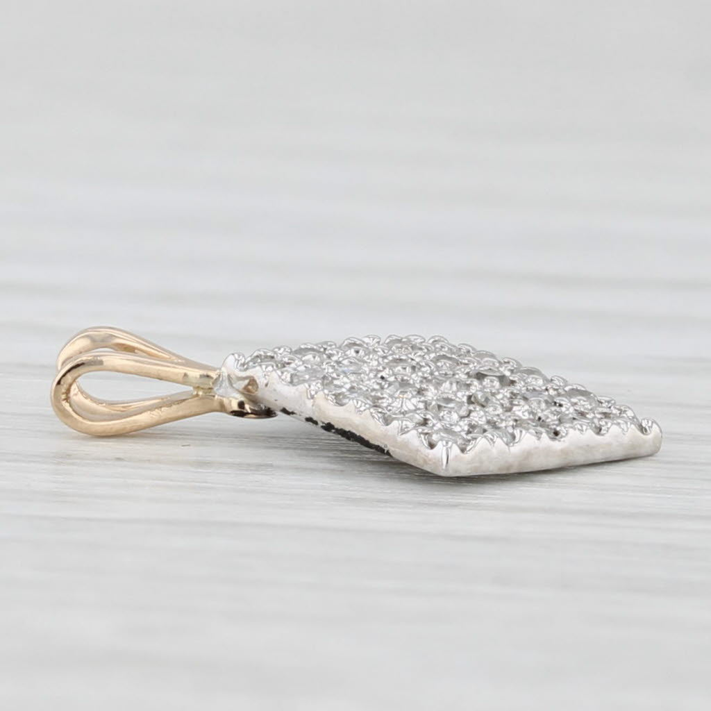 0.12ctw Diamond Pave Pendant 14k White Yellow Gold