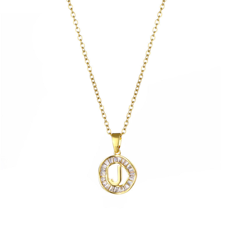 Natural Letter Text Number Stainless Steel Electroplating Necklaces