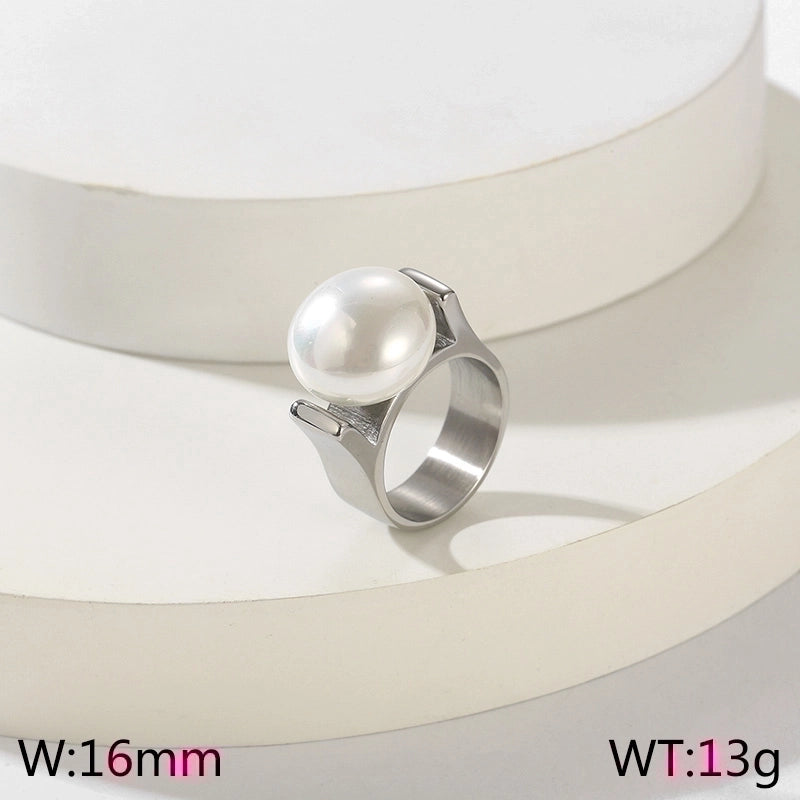 Stainless Steel Minimalist Roman Style Geometric Rings