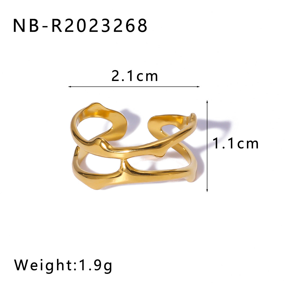 Open Ring Star Shell Textured Star Geometric Stainless Steel Electroplating Rings