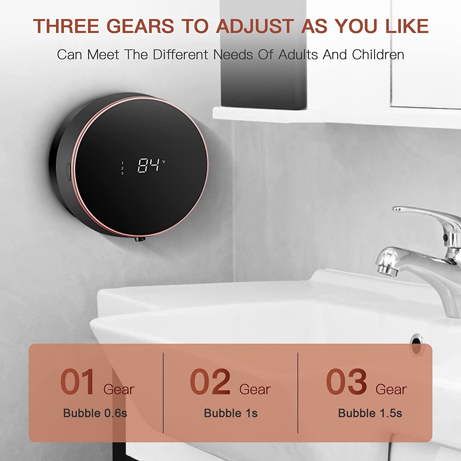 Wall Mounted Touchless Soap Dispenser with Temp Display