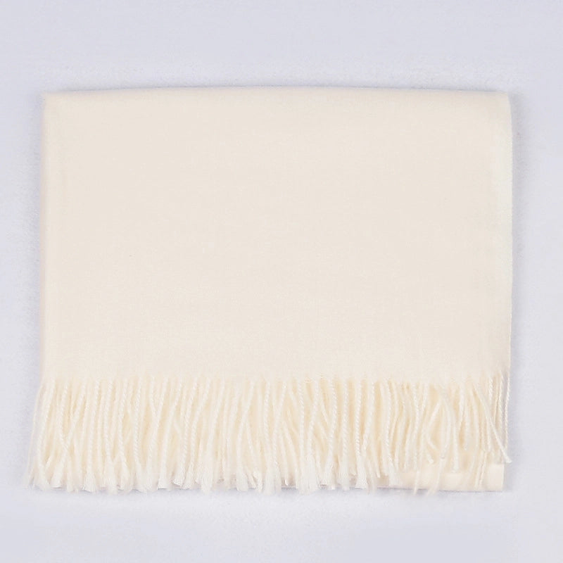 Cashmere Solid Color Scarf Women's Autumn And Winter 220g Explosions Barbed Hair Padded Travel Warm Tassel Shawl