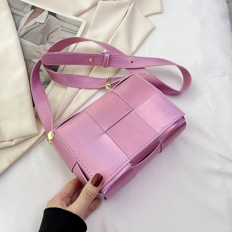 Women's Medium Pu Leather Solid Color Elegant Classic Style Square Magnetic Buckle Shoulder Bag Crossbody Bag